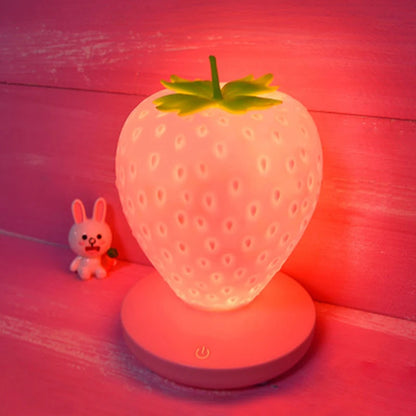 LED Kid Gift Atmosphere Lamp Night Light Strawberry Nightlight Romote USB Bedside Lamp Baby Children Bedroom Decoration