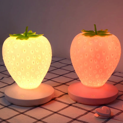 LED Kid Gift Atmosphere Lamp Night Light Strawberry Nightlight Romote USB Bedside Lamp Baby Children Bedroom Decoration