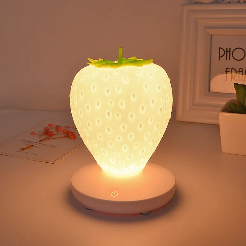 LED Kid Gift Atmosphere Lamp Night Light Strawberry Nightlight Romote USB Bedside Lamp Baby Children Bedroom Decoration