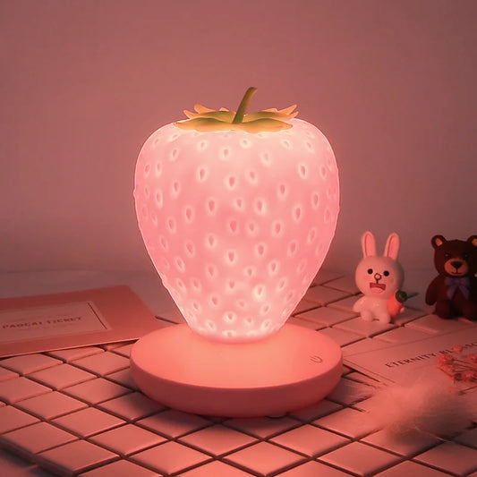 LED Kid Gift Atmosphere Lamp Night Light Strawberry Nightlight Romote USB Bedside Lamp Baby Children Bedroom Decoration