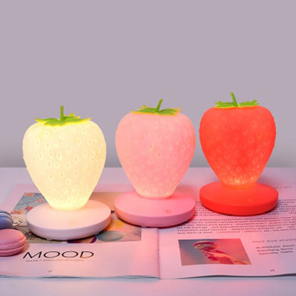 LED Kid Gift Atmosphere Lamp Night Light Strawberry Nightlight Romote USB Bedside Lamp Baby Children Bedroom Decoration