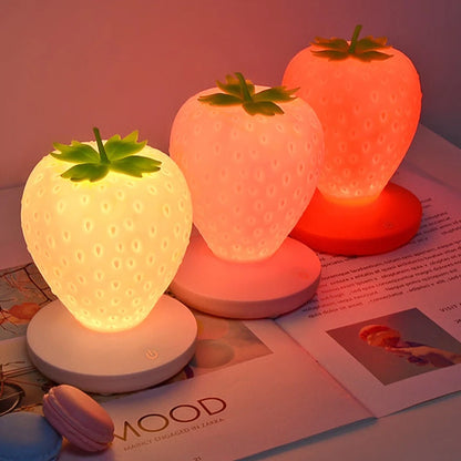 LED Kid Gift Atmosphere Lamp Night Light Strawberry Nightlight Romote USB Bedside Lamp Baby Children Bedroom Decoration