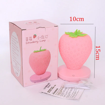 LED Kid Gift Atmosphere Lamp Night Light Strawberry Nightlight Romote USB Bedside Lamp Baby Children Bedroom Decoration